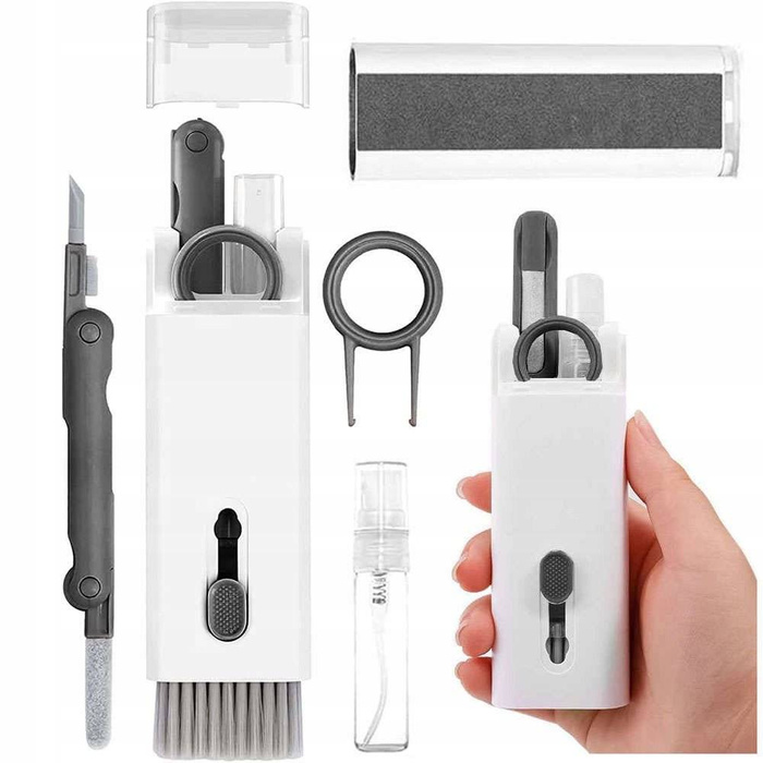 Kit de nettoyage multifonctionnel 7 en 1 pour écouteurs et clavier - gris