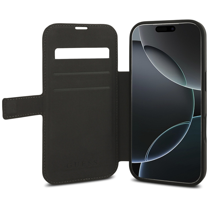 Etui Guess Book 4G Metal Logo do iPhone  17 Pro brązowy