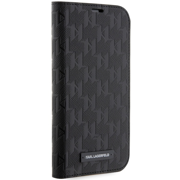 Hülle Karl Lagerfeld KLBKP14XSAKLHPK iPhone 14 Pro Max 6,7" bookcase schwarz/schwarz Saffiano Monogram Case