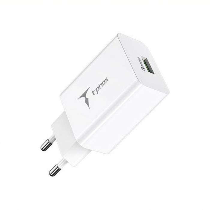 T-PHOX TEMPO 1xUSB 18W QC 3.0 WHITE/WHITE