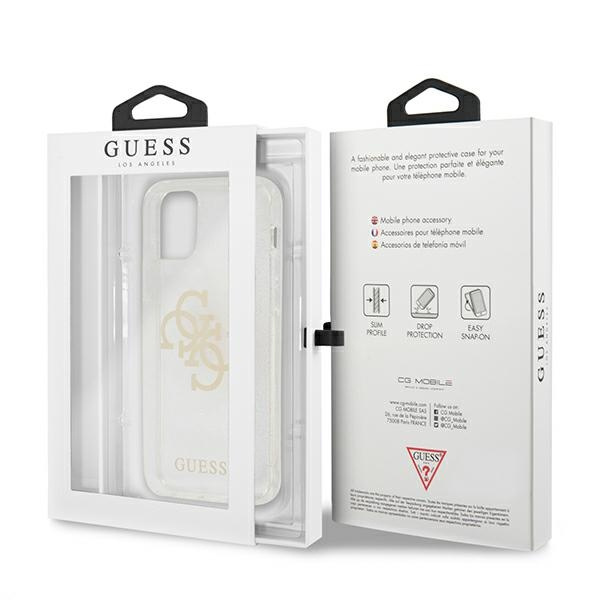 Coque GUESS Apple iPhone 12 Pro Max Glitter 4G Big Logo Clear Hardcase