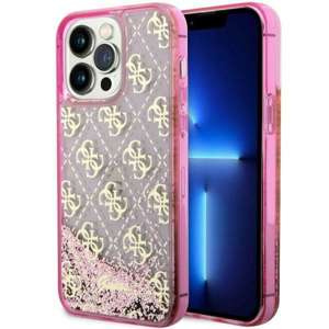 Cover Guess GUHCP14LLC4PSGP iPhone 14 Pro 6.1" rosa/rosa rigidocase Liquid Glitter 4G Transculent Case