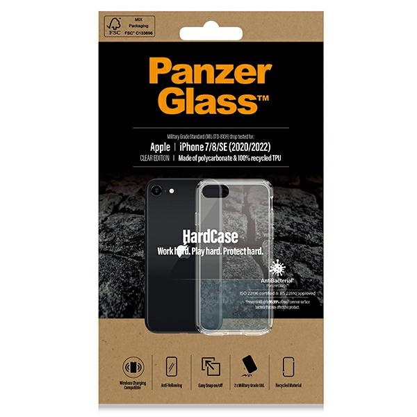 PanzerGlass HardCase iPhone SE 2022 / SE 2020 / 7 / 8 Antibakteriell Militärische Qualität Mandarine transparent 0377
