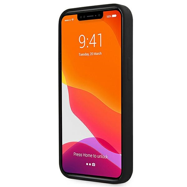 Hülle GUESS Apple iPhone 13 Pro Max Silikon Script Gold Logo Schwarz Hartcase