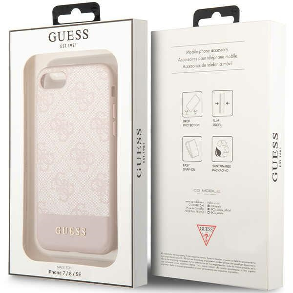 Funda Guess GUHCI8G4GLPI iPhone 7/8/SE 2020/ 2022 rosa/rosa duro case 4G Stripe Collection Case