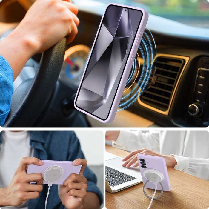 Etui TECH-PROTECT LIQUID SILICONE MAGSAFE GALAXY S25+ PLUS MAUVE