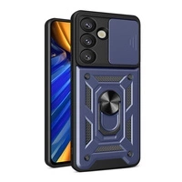 Hybrid Armor Camshield with Stand and Camera Cover for Samsung Galaxy S25 Edge - Blue