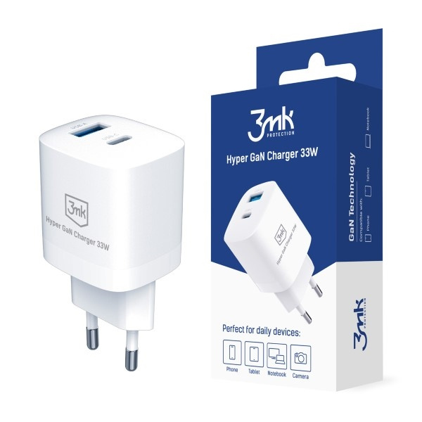 3mk Hyper GaN Ladegerät 33W Power Delivery ladergerät Netzwerk 1xUSB-A + 1xUSB-C