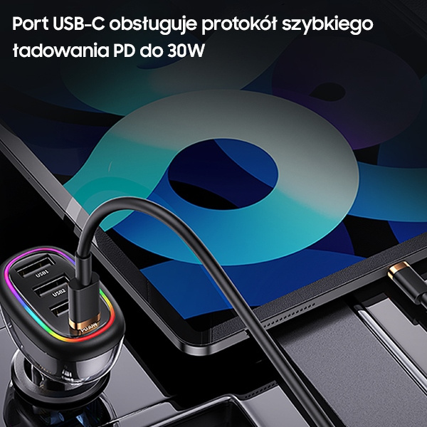 USAMS Charg. sam. 1xUSB-C 3xUSB-A C34 48W 3A+C PD Fast Charge black/black CC170CC01 (US-CC170)