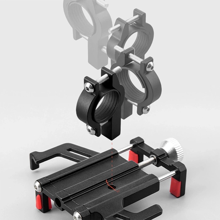 Support de téléphone pour vélo en alliage d'aluminium Rockbros 699-BK - Noir