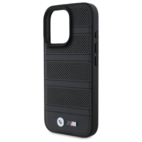 Coque BMW iPhone 16 Pro Max 6.9" noir/noircase M Perforated And Stitched Line MagSafe