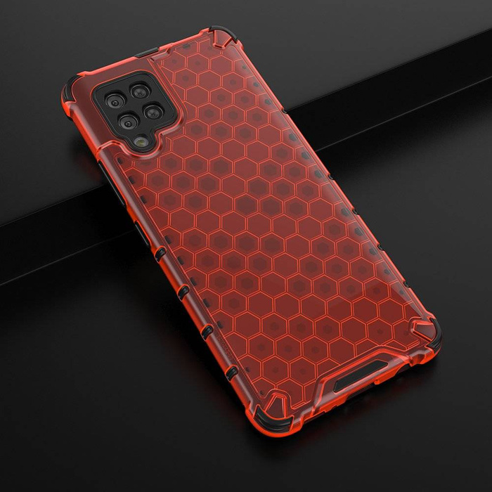 Honeycomb coque housse blindée avec cadre en gel Samsung Galaxy A42 5G rouge