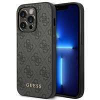 Case Guess iPhone 14 Pro Max 6.7" grey/grey hard case 4G Metal Gold Logo