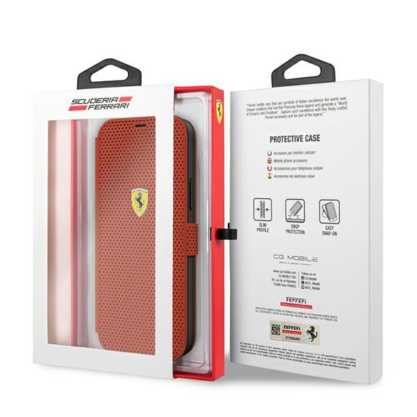 Case FERRARI Apple iPhone 12 Mini Book On Track Perforated FESPEFLBKP12SRE Red Case