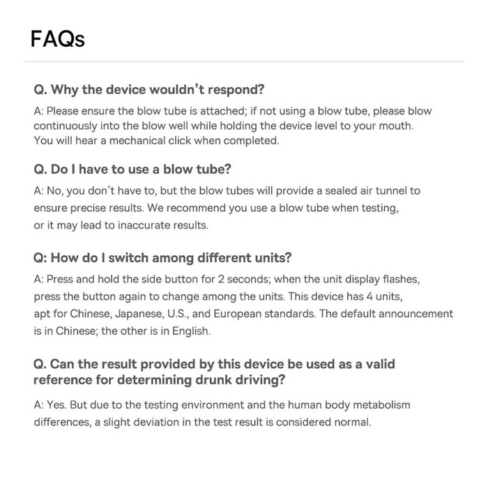 Baseus SafeJourney Pro Series breathalyzer 470mAh gray