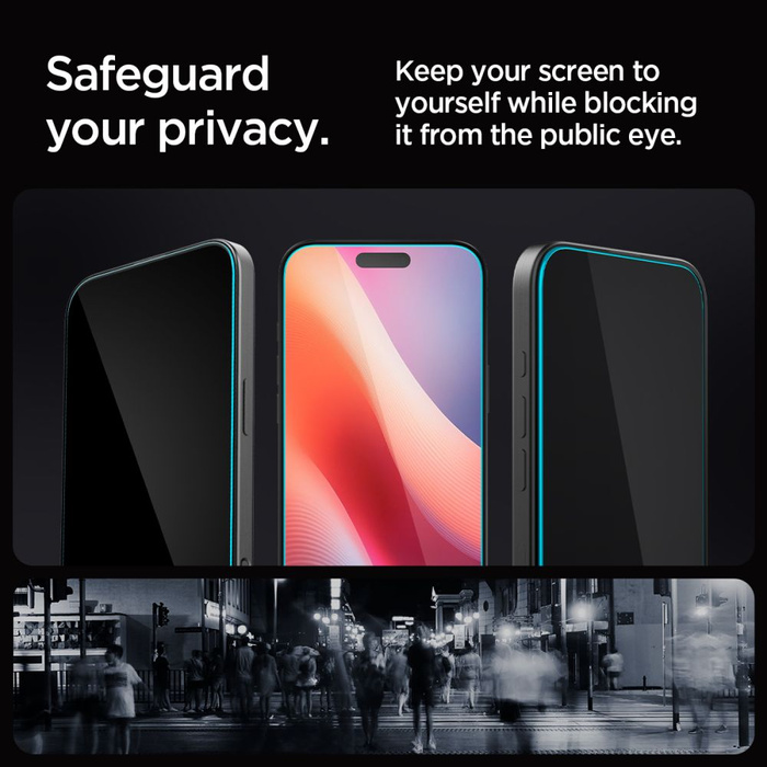 Vidrio Spigen PRIVATIZAR GLAS.TR "EZ FIT" IPhone 2-PACK 16 PRO MAX PRIVACIDAD