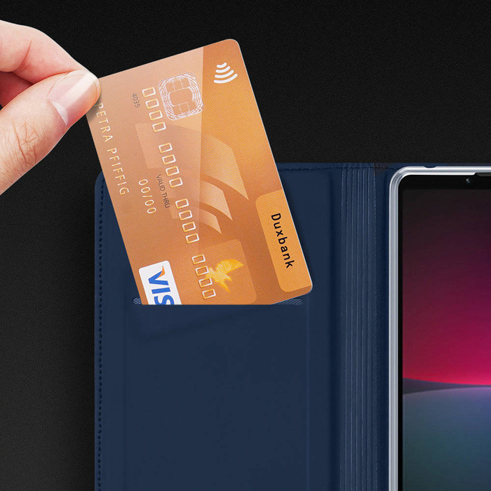 Coque Dux Ducis Skin Pro pour Sony Xperia 10 V Flip Card Wallet Stand Noir