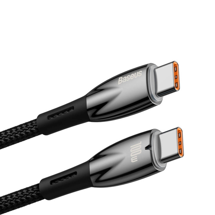 Cable Baseus Glimmer Series con carga rápida USB-C 480Mb/s PD 100W 2m negro