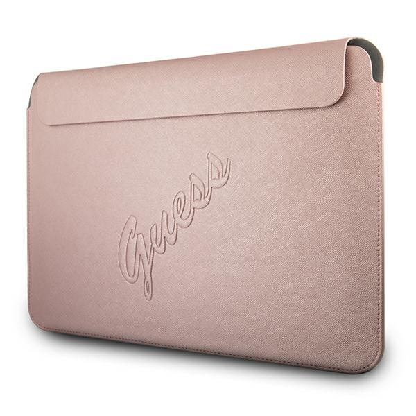 GUESS Laptop Tablet 13 Hülle Saffiano Script Pink Tasche