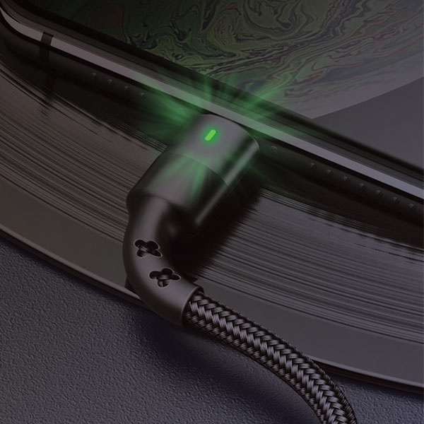 USAMS USB-C 3A Schnelllade-Geflechtkabel 1m Schwarz