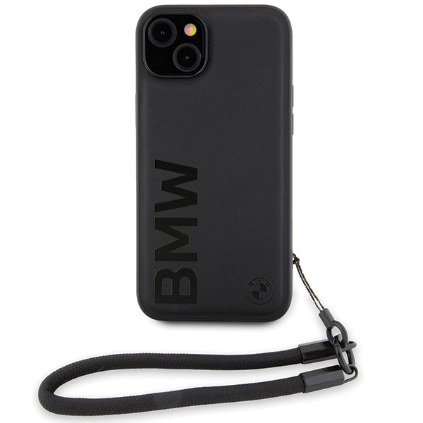 Hülle Bmw Bmhcp15s23rmrlk IPhone 15 / 14 / 13 6.1" Schwarz/schwarz Hardcase Signature Leder Wortmarke Cord Case