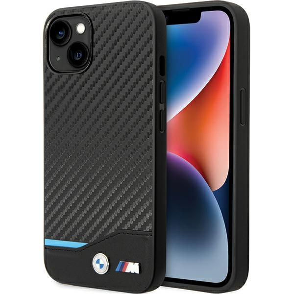 Coque BMW BMHCP13M22NBCK iPhone 13 6.1" noir/noir Cuir Carbone