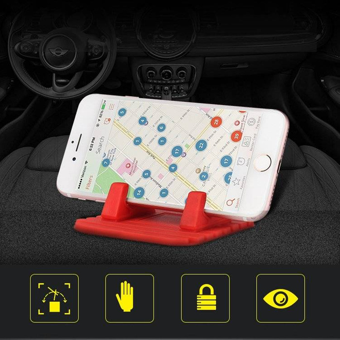 Silicone Car Phone Holder Dashboard Desktop Stand black