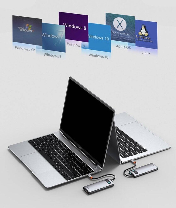 [RETURNED ITEM] Baseus Metal Gleam 6in1 multifunkční rozbočovač USB typu C – napájení USB typu C 100 W / HDMI 4K 30 Hz / 3x USB 3.2 Gen 1 / RJ45 1 Gbps šedá (CAHUB-CW0G)