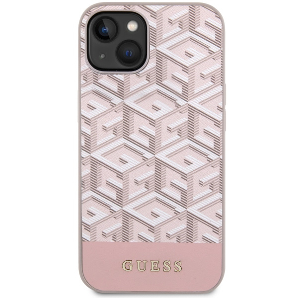 Coque Guess GUHMP14MHGCFSEP iPhone 14 Plus 6.7" rose/rose dur case GCube Stripes MagSafe Case