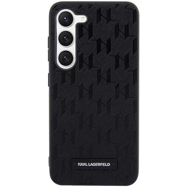 Obal Karl Lagerfeld Klhcs23ssaklhpk S23 S911 Hardcase Black/Black Saffiano Mono Metal Logo Case