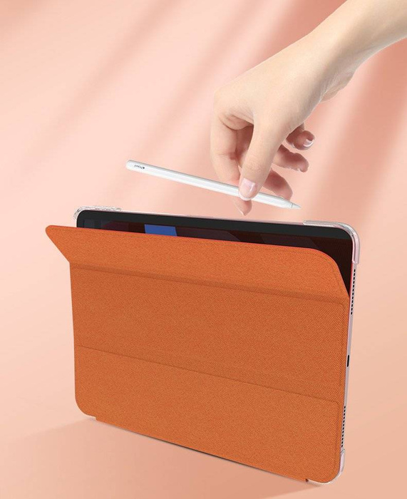 Custodia magnetica Kingxbar Business Series Smart Cover Sleep iPad Air 2020/2022 arancione
