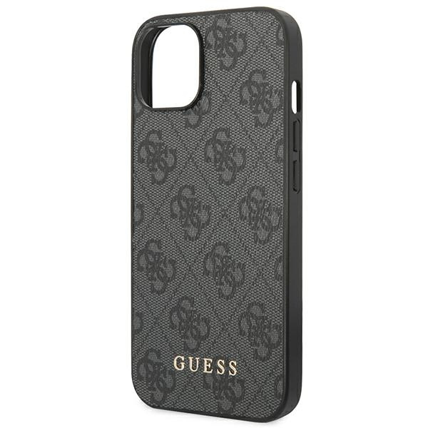 Case Guess iPhone 14 6.1" grey/grey hard case 4G Metal Gold Logo