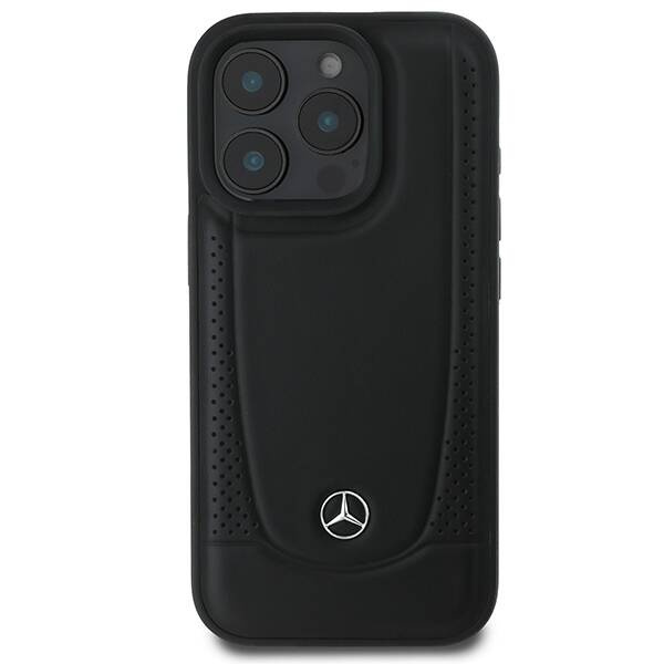 Etui Mercedes iPhone 16 Pro 6.3" czarny/black hardcase Leather Urban