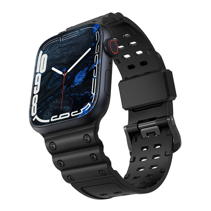 Strap Triple Protection Strap für Apple Watch SE, 8, 7, 6, 5, 4, 3, 2, 1 (41, 40, 38 mm) Bandarmband schwarz
