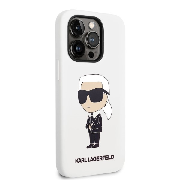 Funda Karl Lagerfeld iPhone 14 Pro Max 6.7" durocase blanco/blanco Silicona Ikonik
