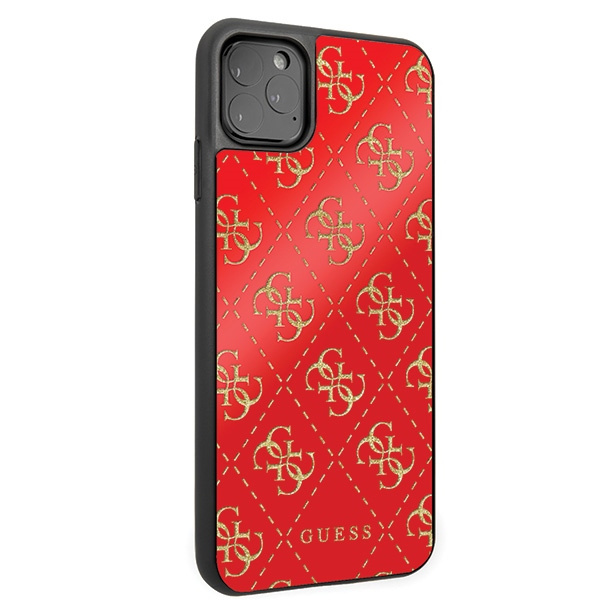  Guess  11 Pro Max funda dura roja 4G Double Layer Glitter