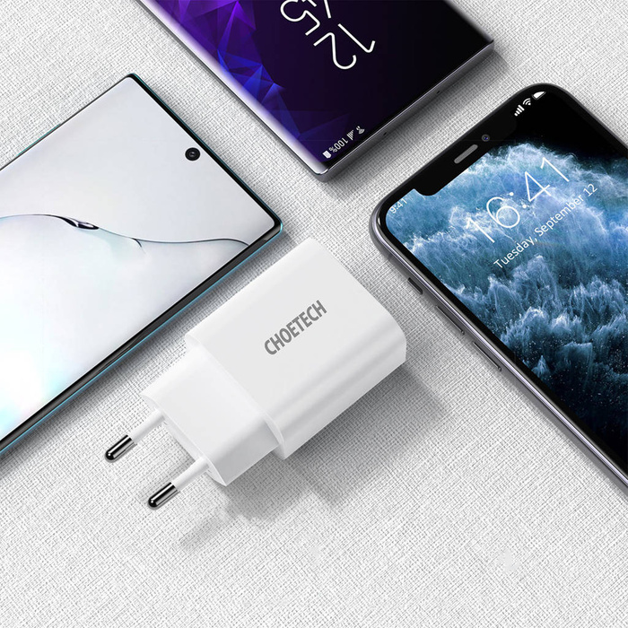 Choetech USB nástěnná nabíječka Typ C PD 20W bílá (Q5004 V4)