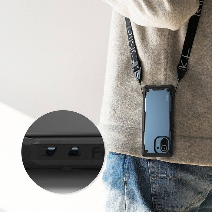 Custodia per PC Ringke Fusion X resistente con paraurti in TPU per Xiaomi Mi 11 nero (FXXI0030)