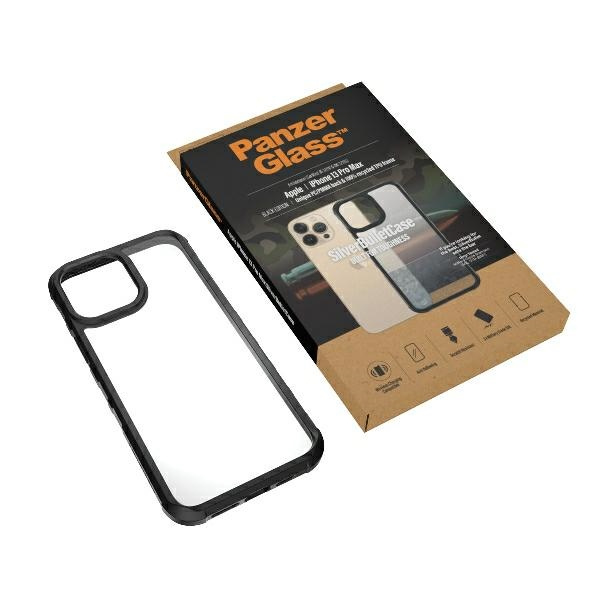 PanzerGlass ClearCase iPhone 13 Pro Max 6.7" schwarz Antibakteriell Military grade SilverBullet 0320
