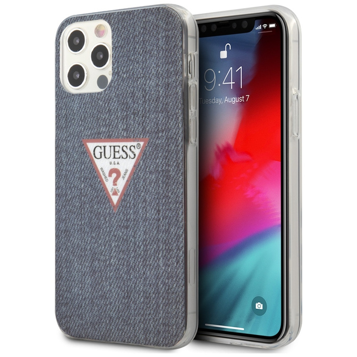 Cover GUESS Apple iPhone 12 Pro Max Jeans Collection GUHCP12LPCUJULDB Blu Navy Hardcase