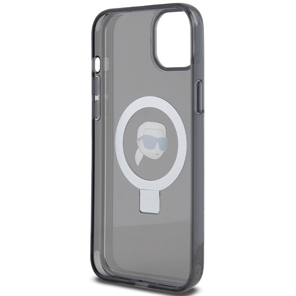 Coque Karl Lagerfeld KLHMP15SHMRSKHK iPhone 15 6.1" noir/noir durcase Ring Stand Karl Head MagSafe Case