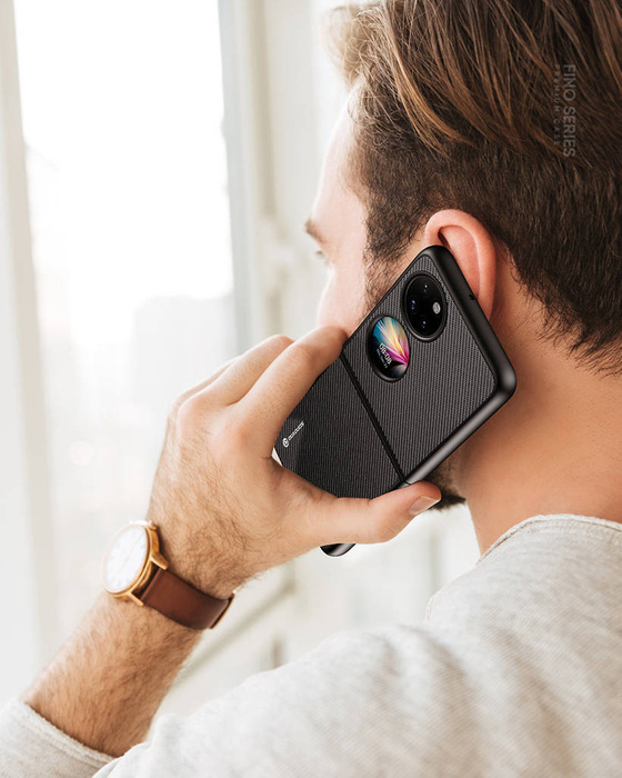 La Dux Ducis Fino est en nylon pour Huawei P50 Pocket rouge