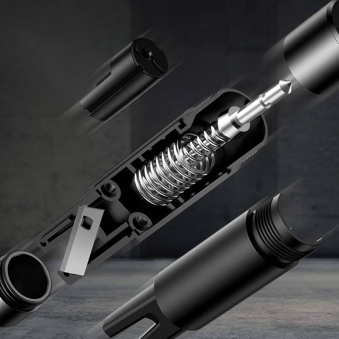 Baseus 2v1 bezpečnostní kladivo rozbíječ skla + řezačka pásu šedá (CRSFH-0G)