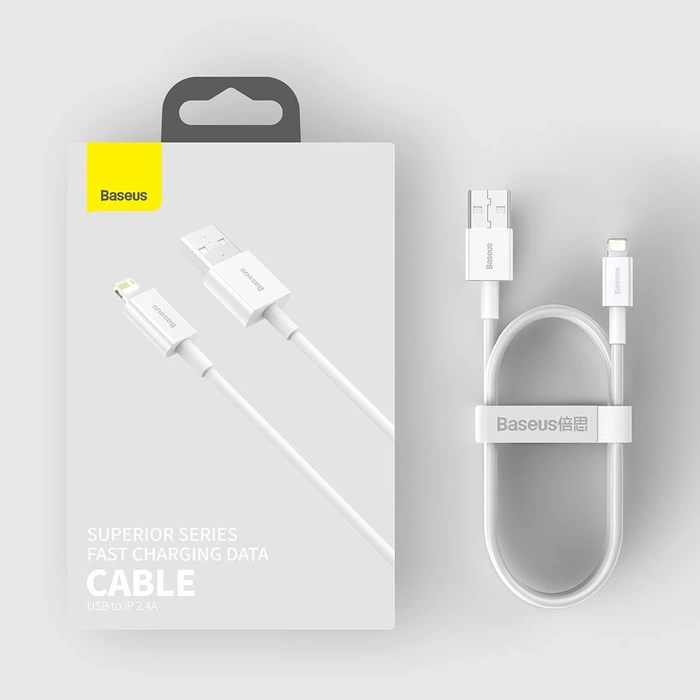 [B WARE] Baseus Superior USB-Kabel - Lightning 2.4A 1 m Weiß (CALYS-A02)