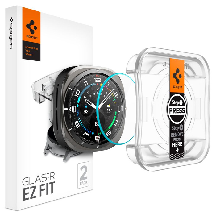 Vetro temperato Spigen GLAS.TR "EZ-FIT" Galaxy Watch cONFEZIONE DA 2 PEZZI ULTRA (47 MM) TRASPARENTE