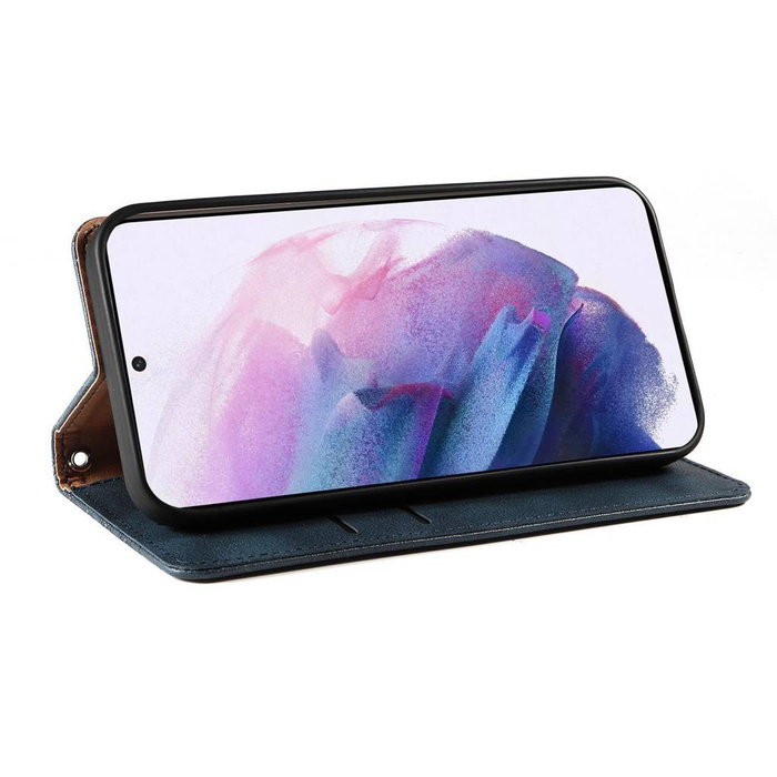 Magnet Strap Case Case pour Samsung Galaxy A23 5G Flip Wallet Mini Lanyard Stand Bleu