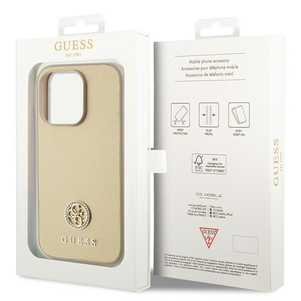 Guess GUHCP15XPS4DGPD iPhone 15 Pro Max 6.7" or/dorécase Strass Metal Logo