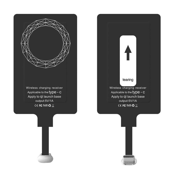 [B WARE] Choetech Wireless Charging Adapter für Qi USB Typ C Induktionseinsatz schwarz (WP-TYPEC)