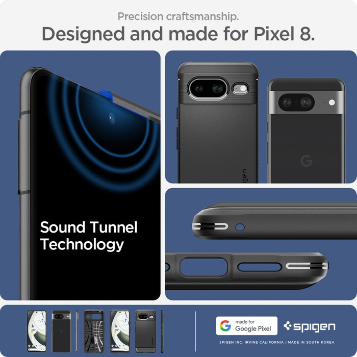 Case Spigen Rugged Armor Google Pixel 8 MATTE Black Case