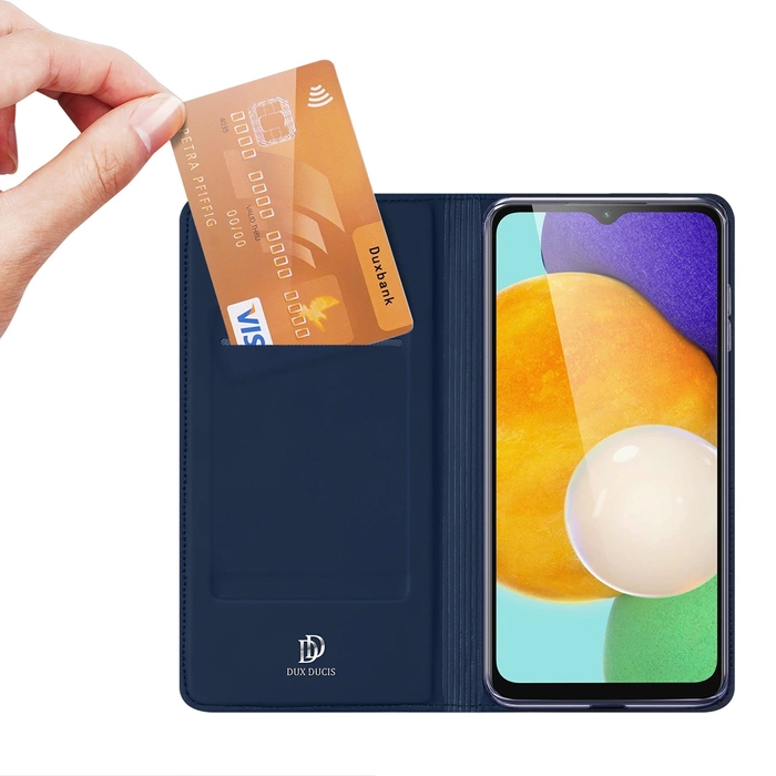 [RETURNED ITEM] Dux Ducis Skin Pro Case pro Samsung Galaxy A14 4G / 5G kryt s Flip Card Wallet Stand Blue